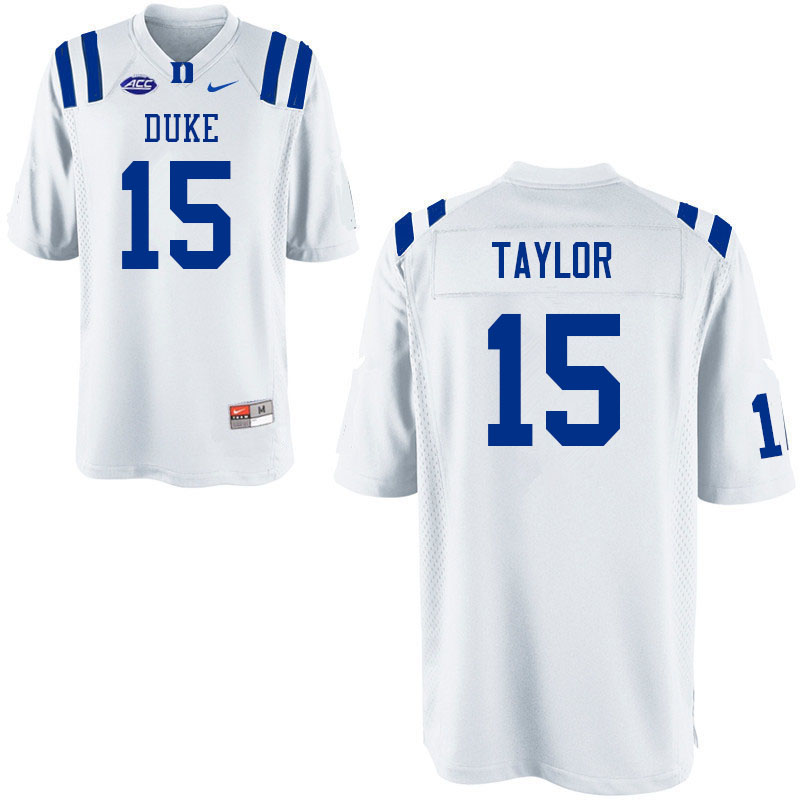 Duke Blue Devils #15 Jake Taylor College Football Jerseys Sale-White